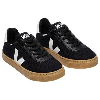 Black Logo Canvas Trainers