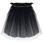 Girls Black Logo Tulle Skirt, 1, hi-res