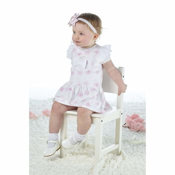 Younger Girls Pink & White Dress
