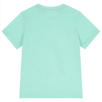 Boys Mini Me Green Logo T-Shirt
