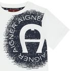 Boys White Logo T-Shirt, 2, hi-res