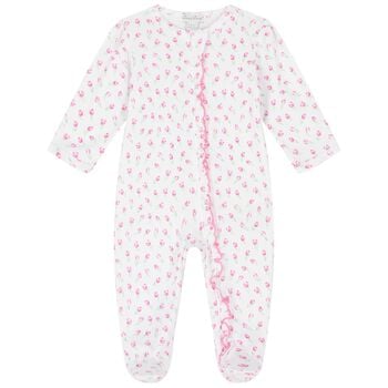 Baby Girls White Tulip Blossoms Babygrow