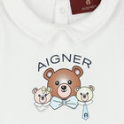 White Teddy Bear Logo Babygrow, 1, hi-res