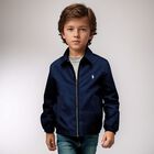Boys Navy Blue Logo Jacket, 1, hi-res