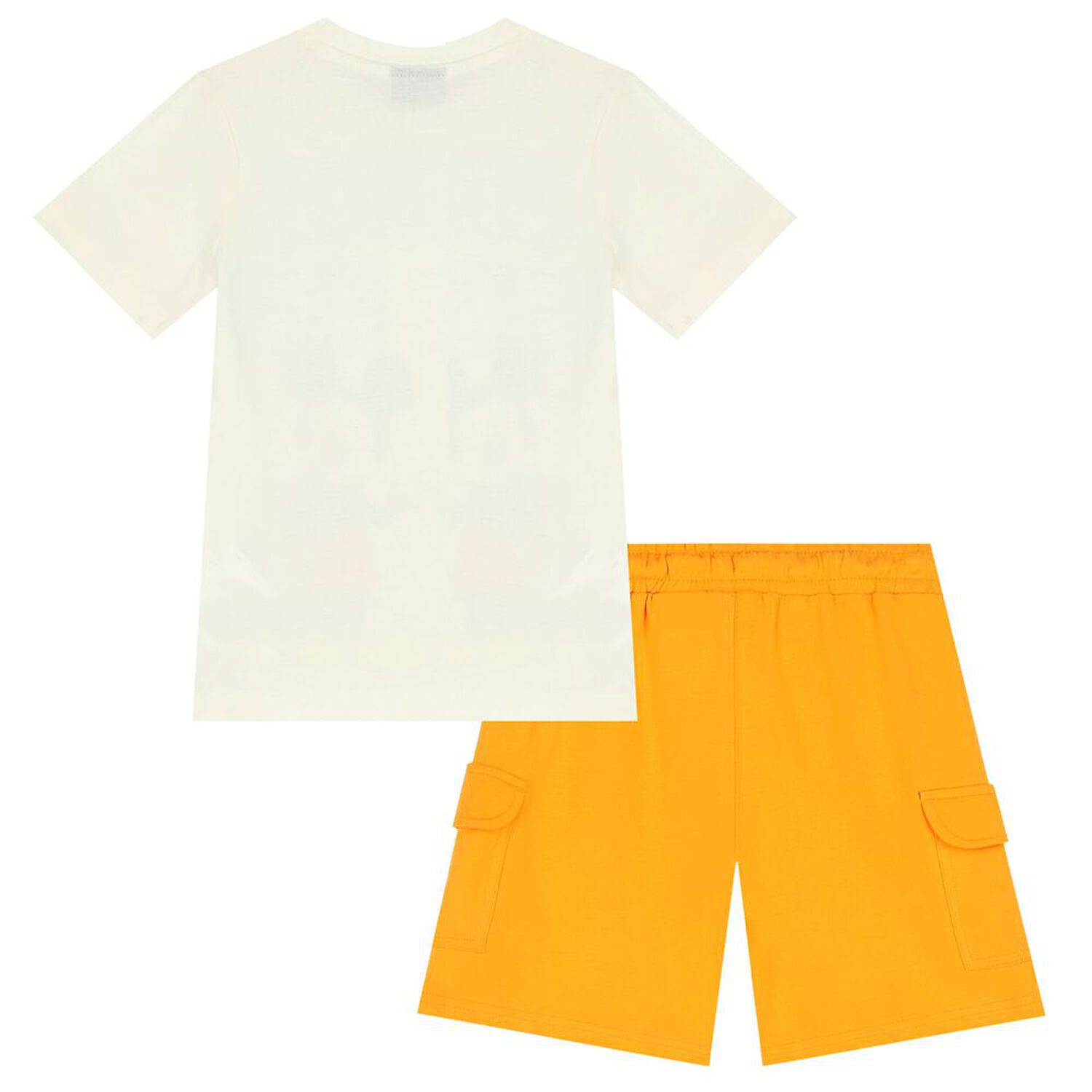 Boys Ivory & Orange Shorts Set, 1, hi-res