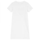 Girls White Logo Floral Dress, 1, hi-res