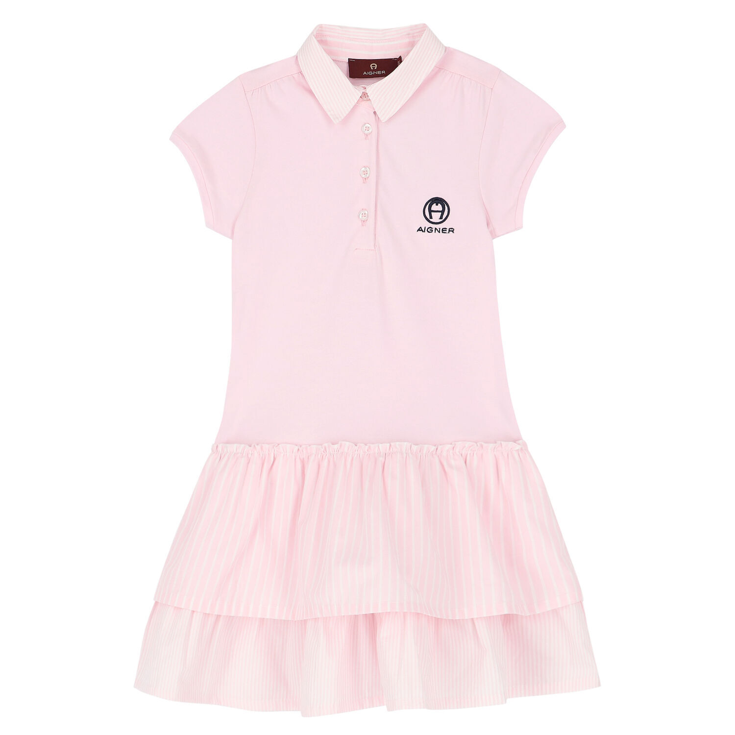 Girls Pink Polo Dress, 1, hi-res