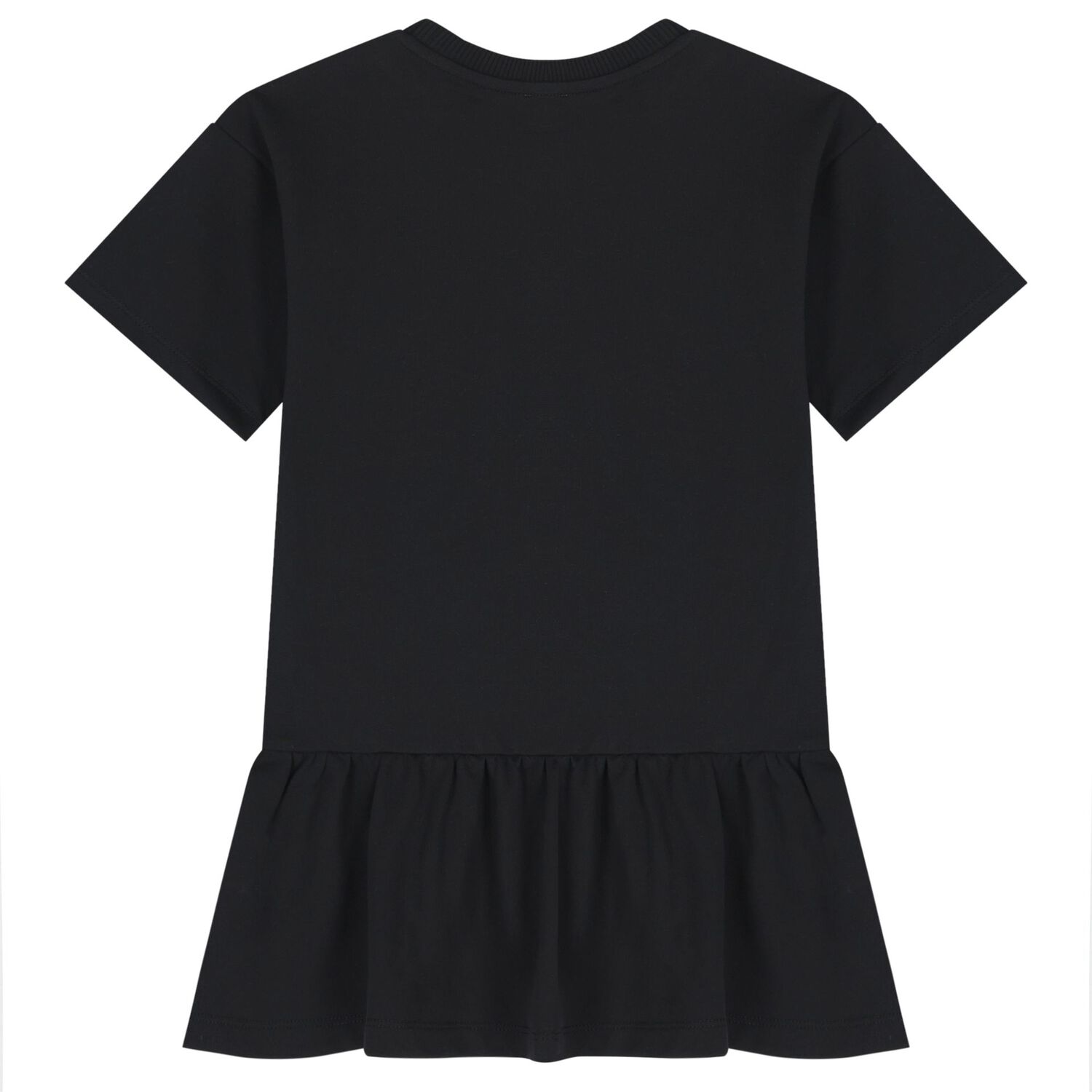 Girls Black Teddy Bear Logo Dress, 7, hi-res