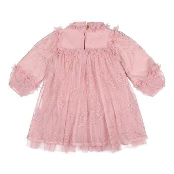 Baby Girls Pink Stitch Embroidered Tulle Nadiya Dress