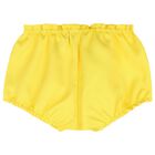 Younger Girls Yellow Bow Satin Dress Set, 1, hi-res