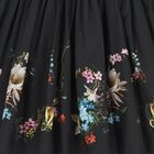 Girls Black Pleated Floral Dress, 2, hi-res