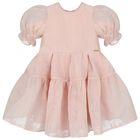 Girls Pleated Pink Dress, 1, hi-res