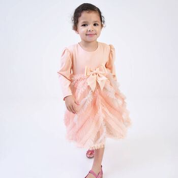 Baby Girls Pink Bow Tulle Dress