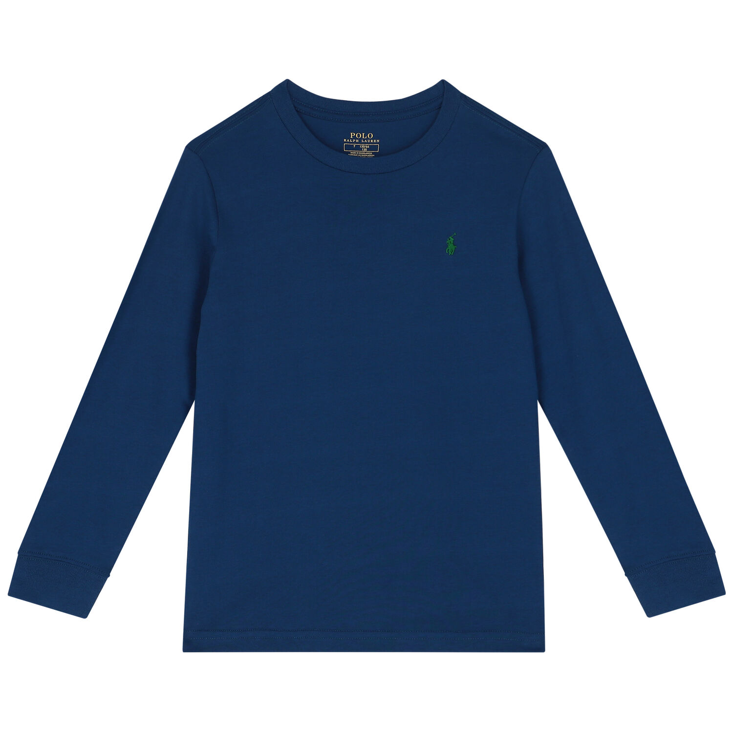 Boys Blue Logo Long Sleeve Top, 1, hi-res