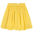 Girls Yellow Broderie Anglaise Skirt, 1, hi-res