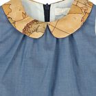 Girls Blue & Beige Geo Map Dress, 1, hi-res