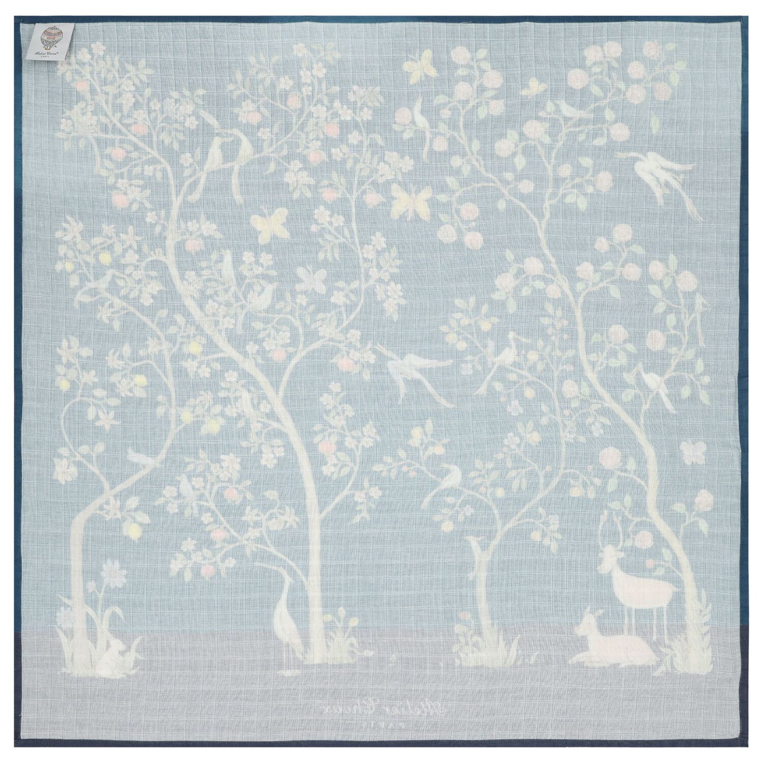 In Bloom Navy Blue Baby Swaddle Carré Blanket, 1, hi-res