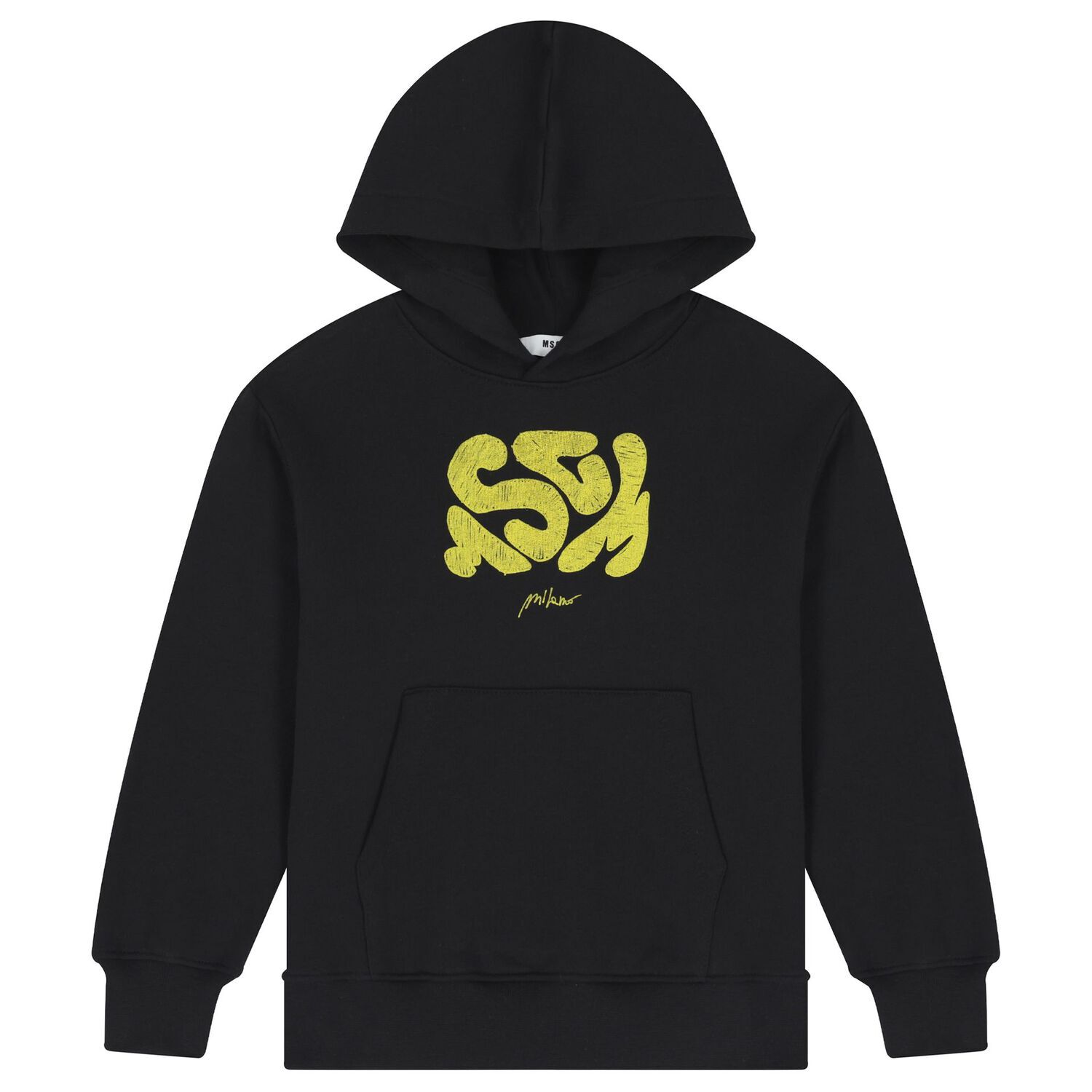 Boys Black Logo Hooded Top, 1, hi-res