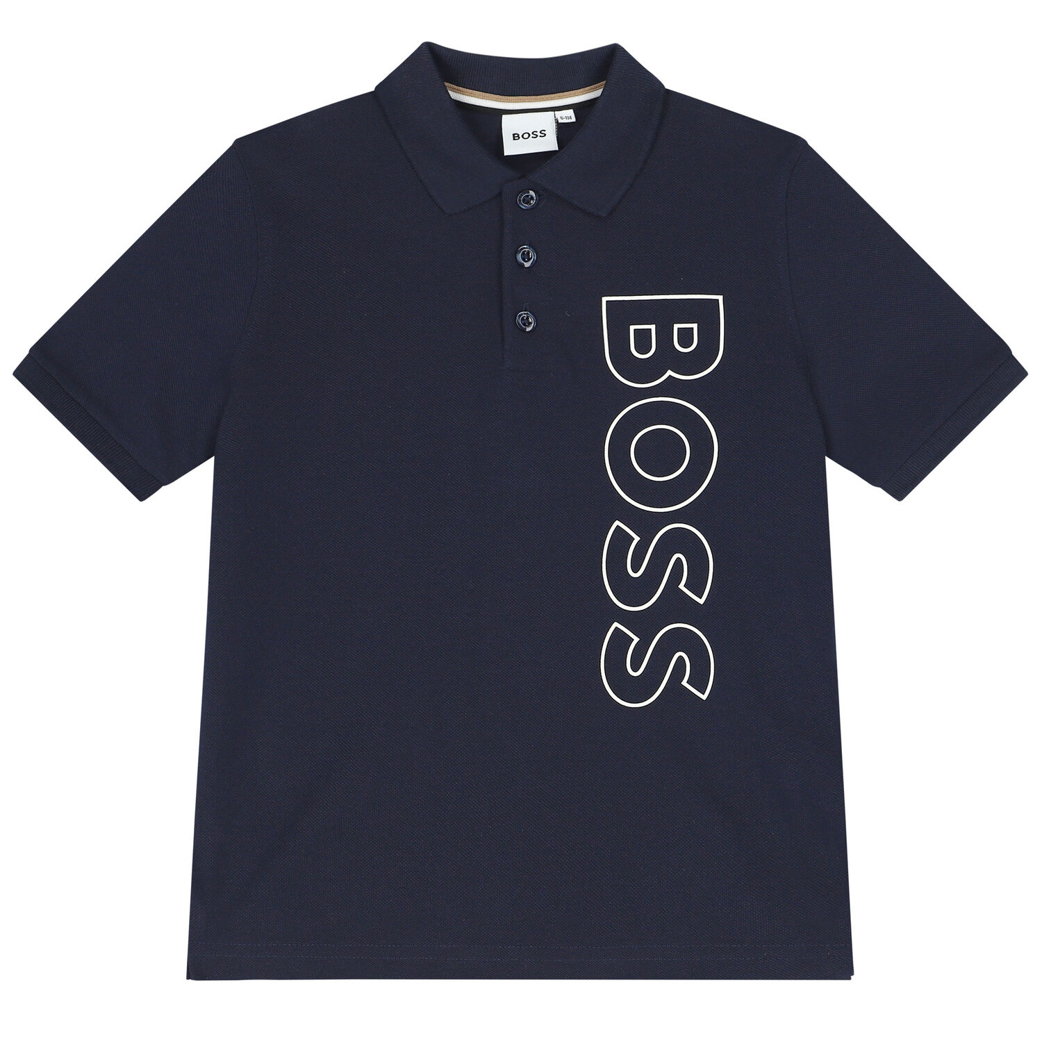 Boys Navy Blue Logo Polo Shirt, 4, hi-res