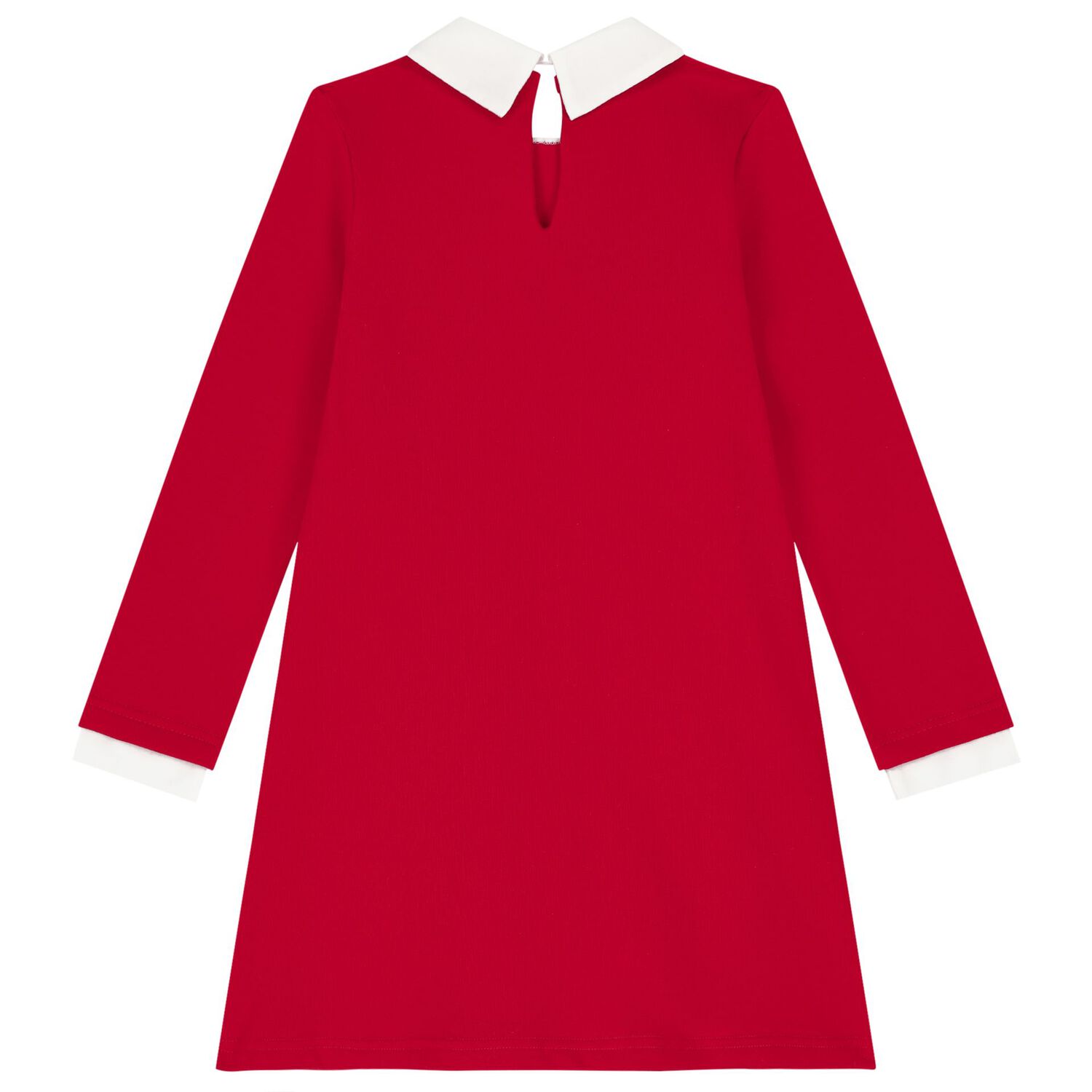 Girls Red Teddy Bear Dress, 1, hi-res