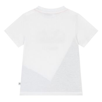 Younger Boys White Logo T-Shirt