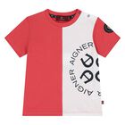 Younger Boys Red & White Logo T-Shirt, 3, hi-res