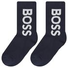 Boys Navy Logo Socks ( 2-Pack ), 2, hi-res