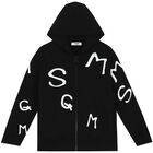 Boys Black Logo Zip Up Top, 1, hi-res