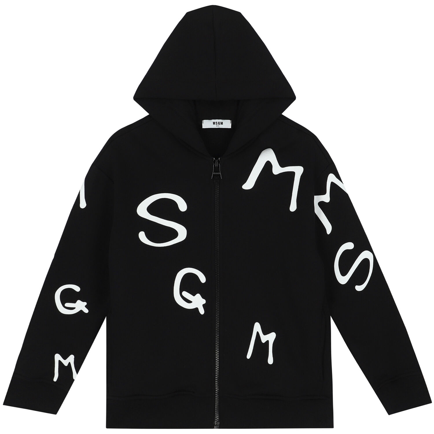 Boys Black Logo Zip Up Top, 1, hi-res