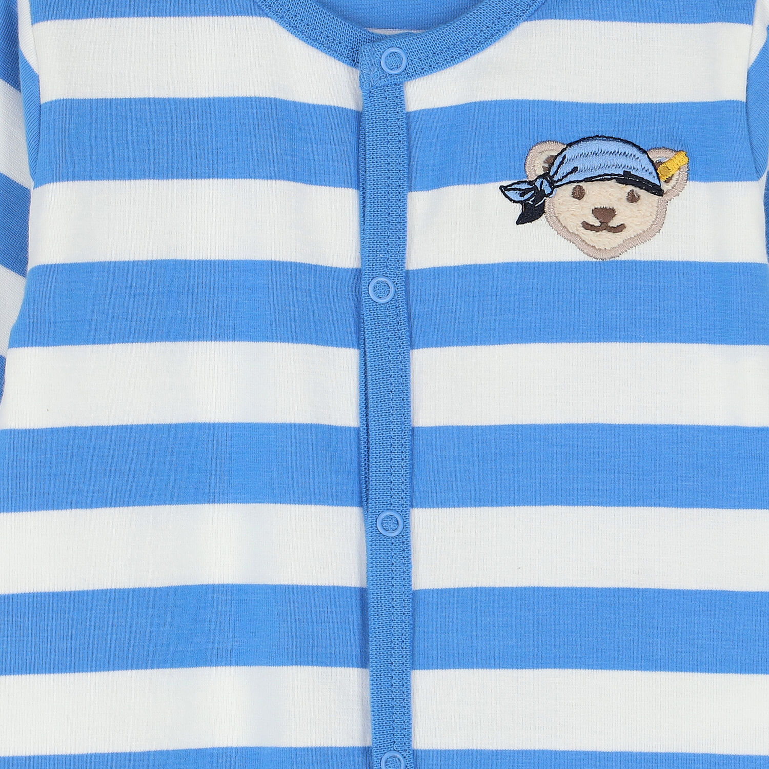 Baby Boys Blue & White Teddy Babygrow, 1, hi-res image number null