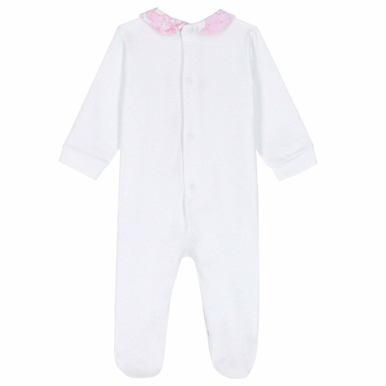 Girls Pink & White Geo Map Babygrow, 1, hi-res