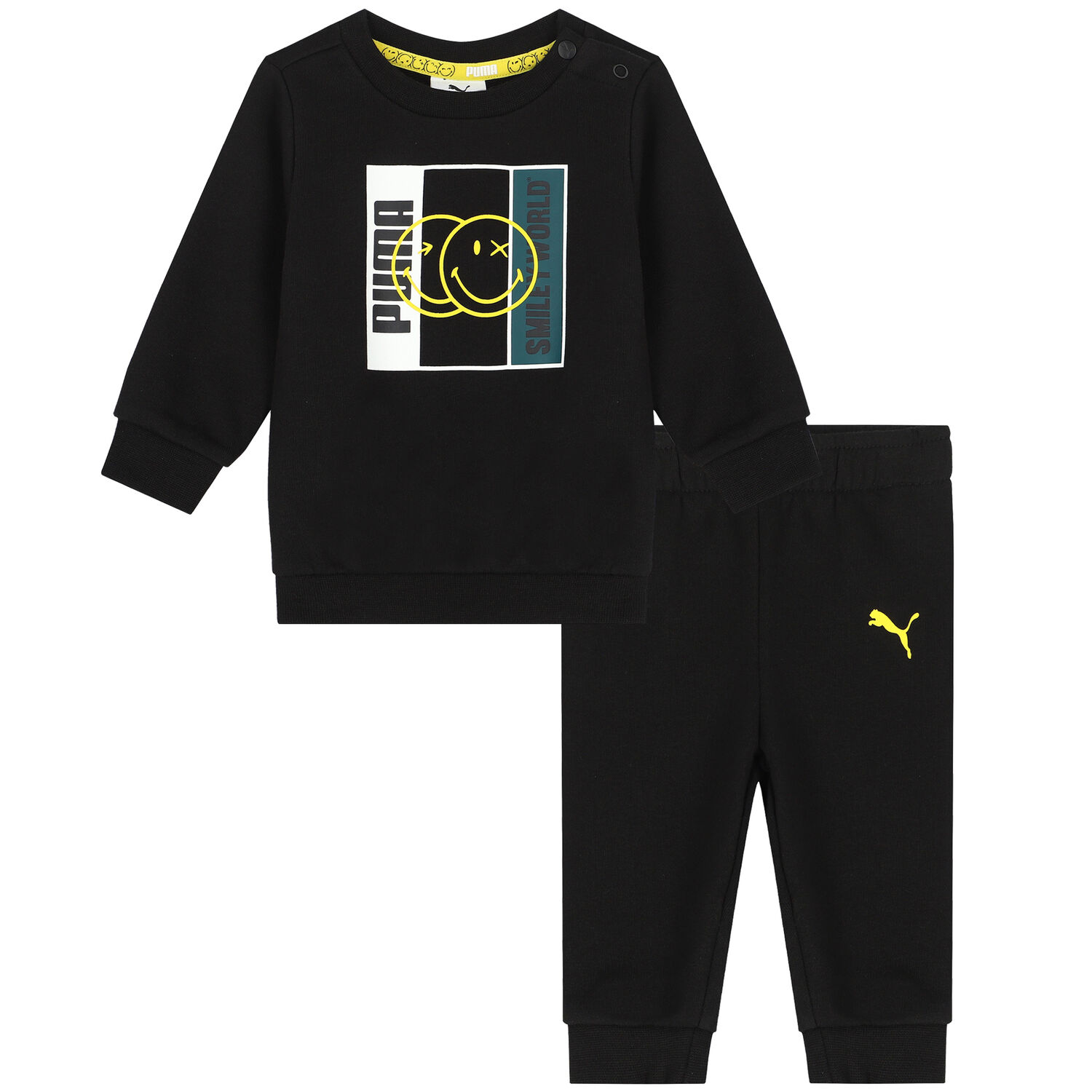 Black Smiley Logo Tracksuit, 1, hi-res