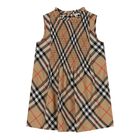 Baby Girls Beige Check Dress, 1, hi-res