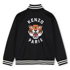 Boys Black Tiger Logo Zip Up Top, 1, hi-res