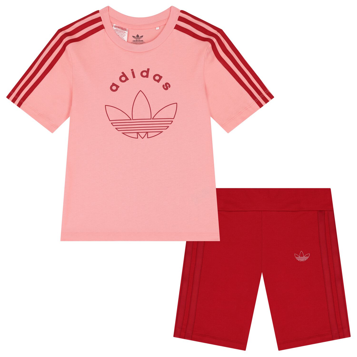 Girls Pink & Red Logo Shorts Set, 1, hi-res image number null