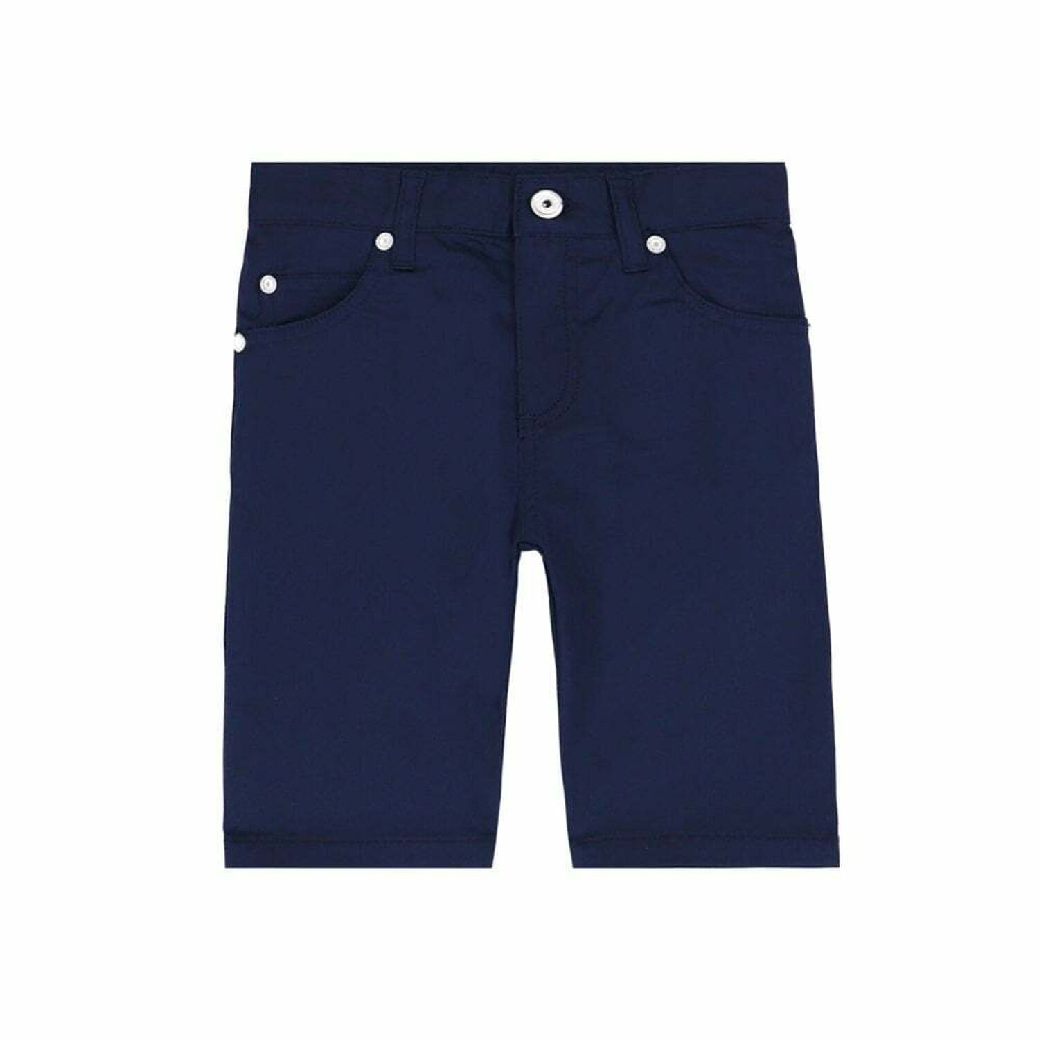 Boys Navy Cotton Shorts, 1, hi-res