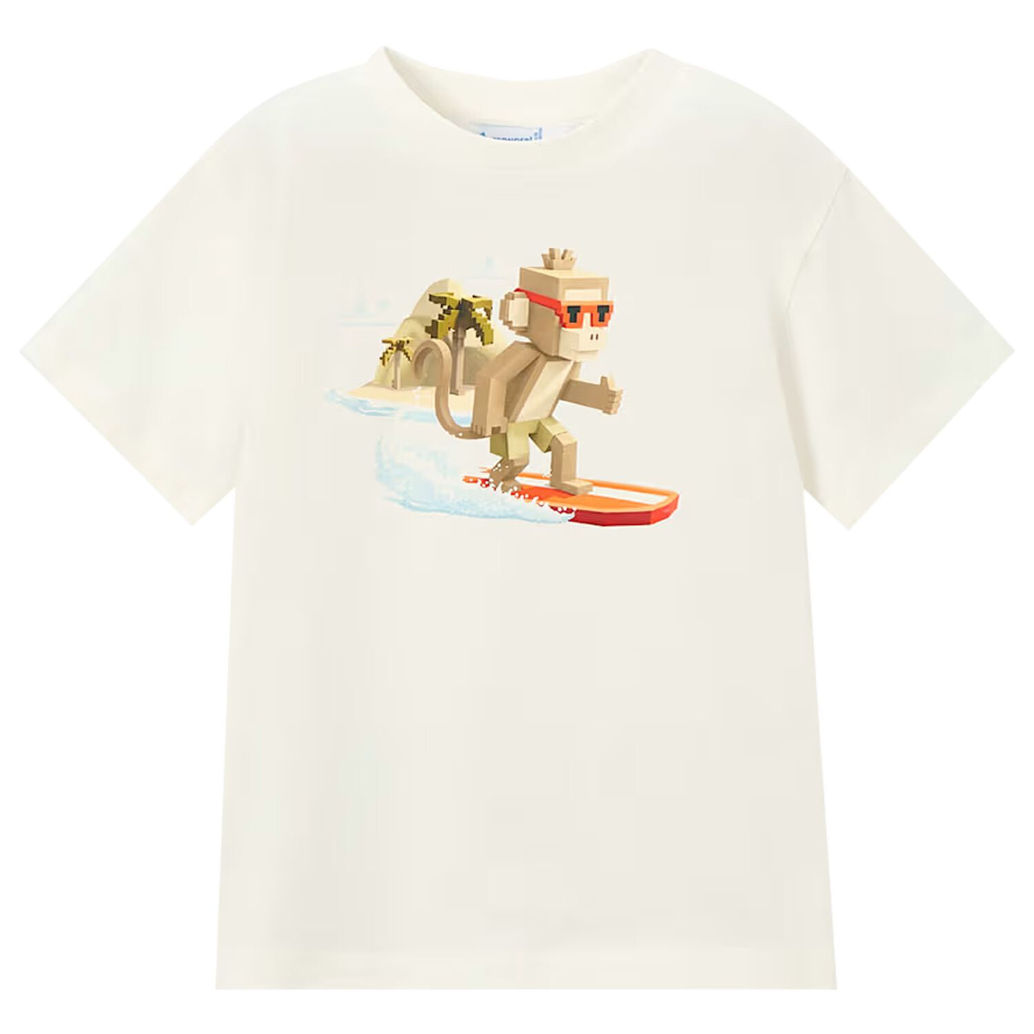 Boys Ivory Monkey T-Shirt, 1, hi-res