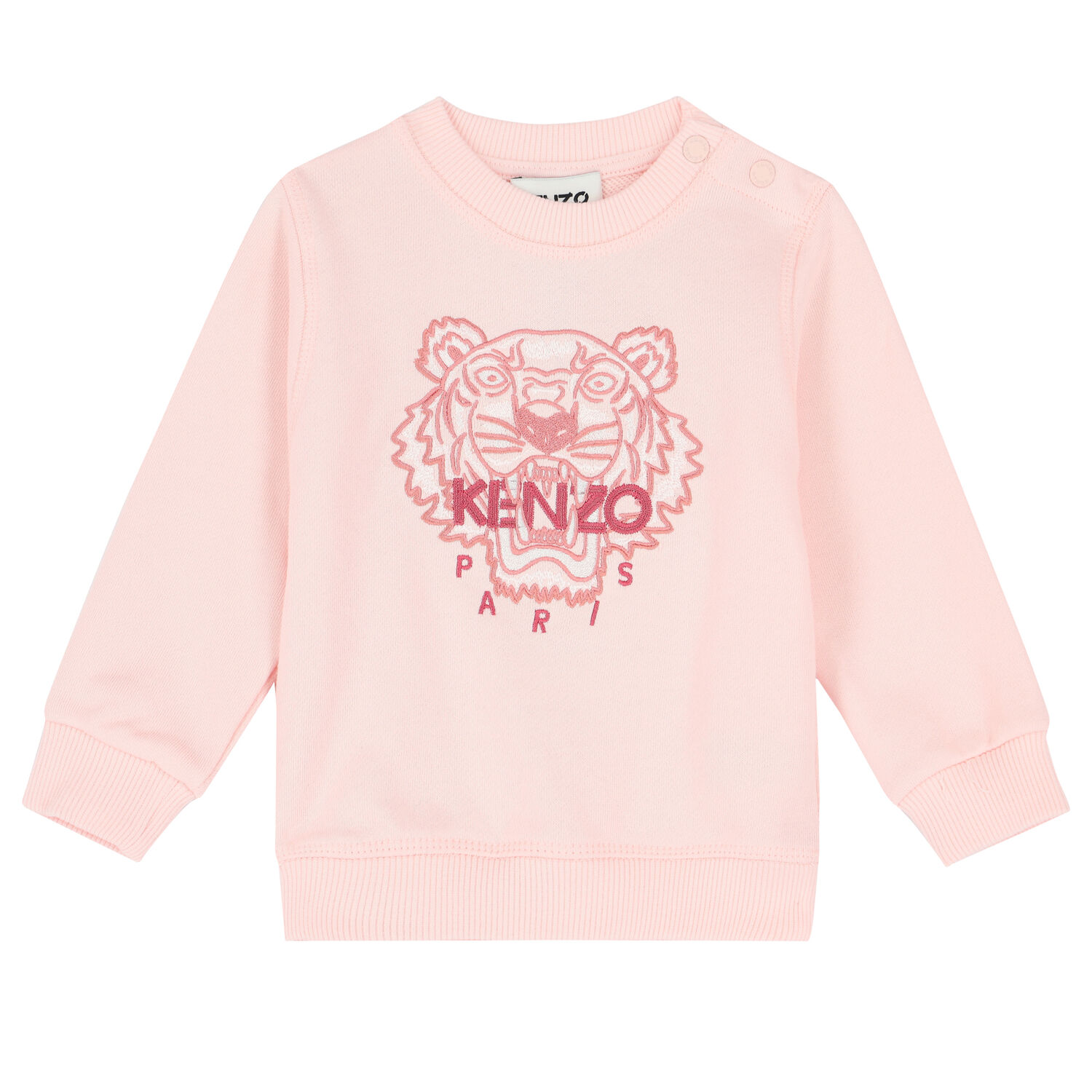 Younger Girls Pink Tiger Sweatshirt, 1, hi-res