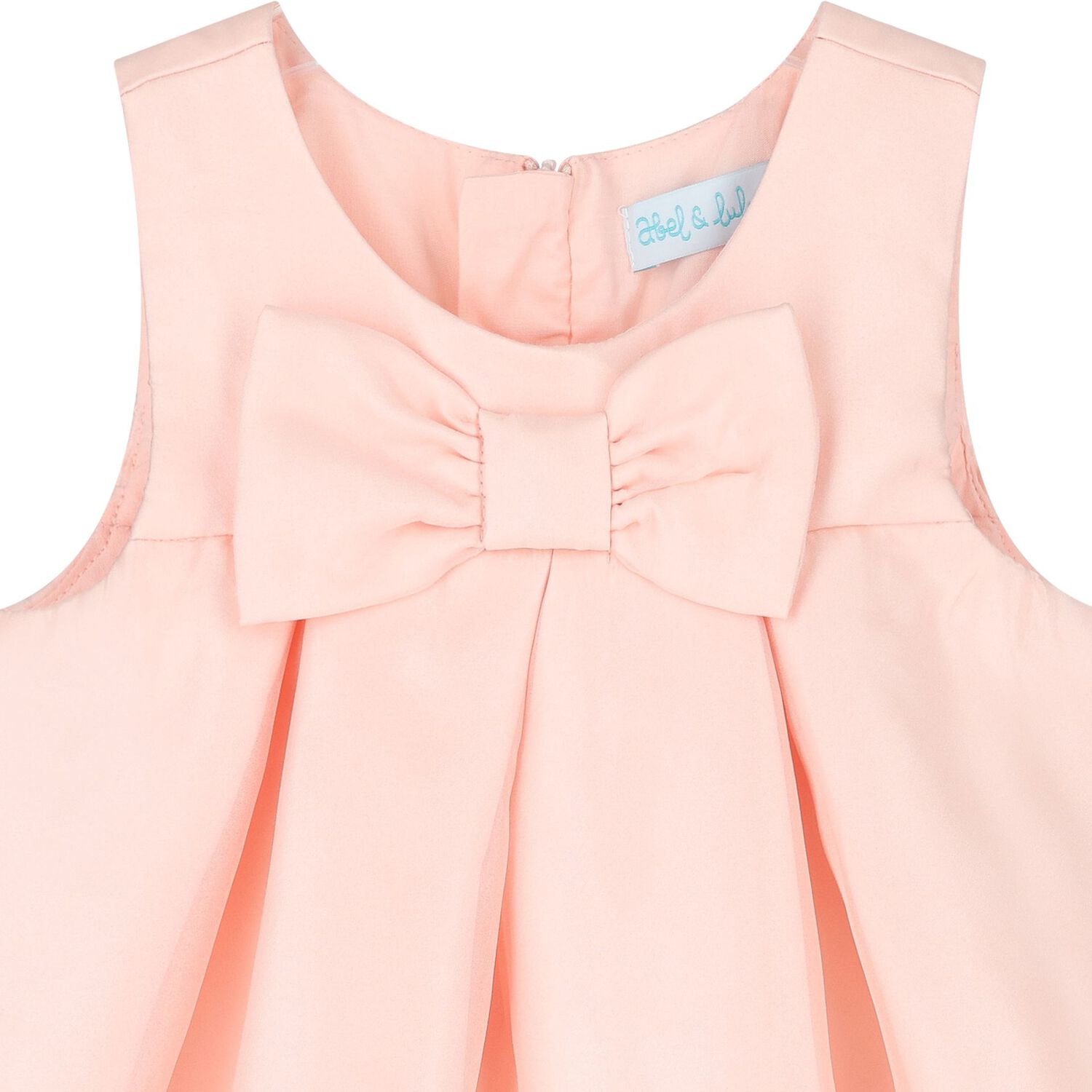 Younger Girls Pink Organza Dress, 1, hi-res