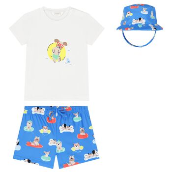 Baby Boys Blue & White Swim Set