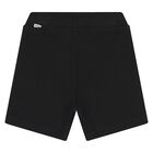  Younger Boys Black Logo Shorts, 1, hi-res