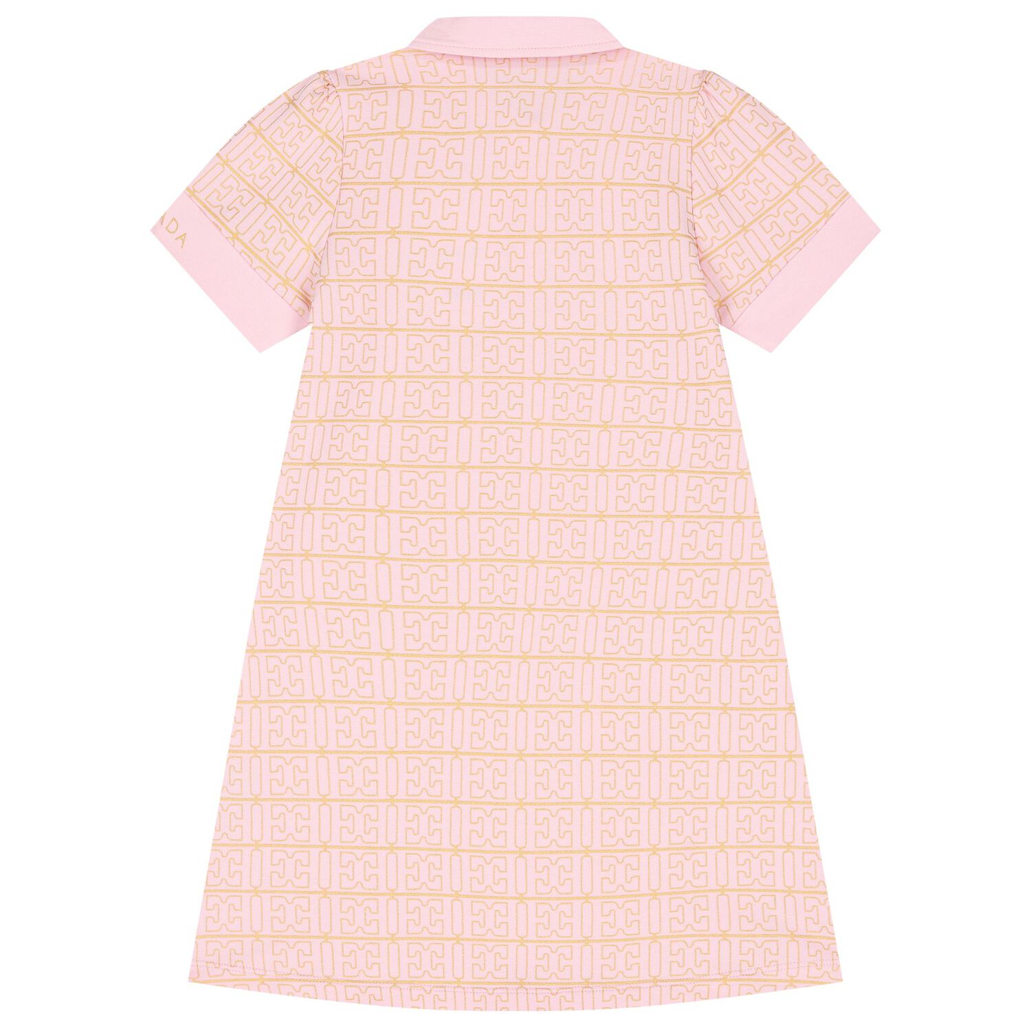 Girls Pink & Gold Logo Polo Dress, 2, hi-res