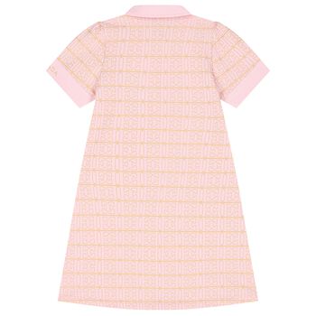 Girls Pink & Gold Logo Polo Dress