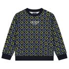 Boys Navy Blue Logo Sweatshirt, 1, hi-res