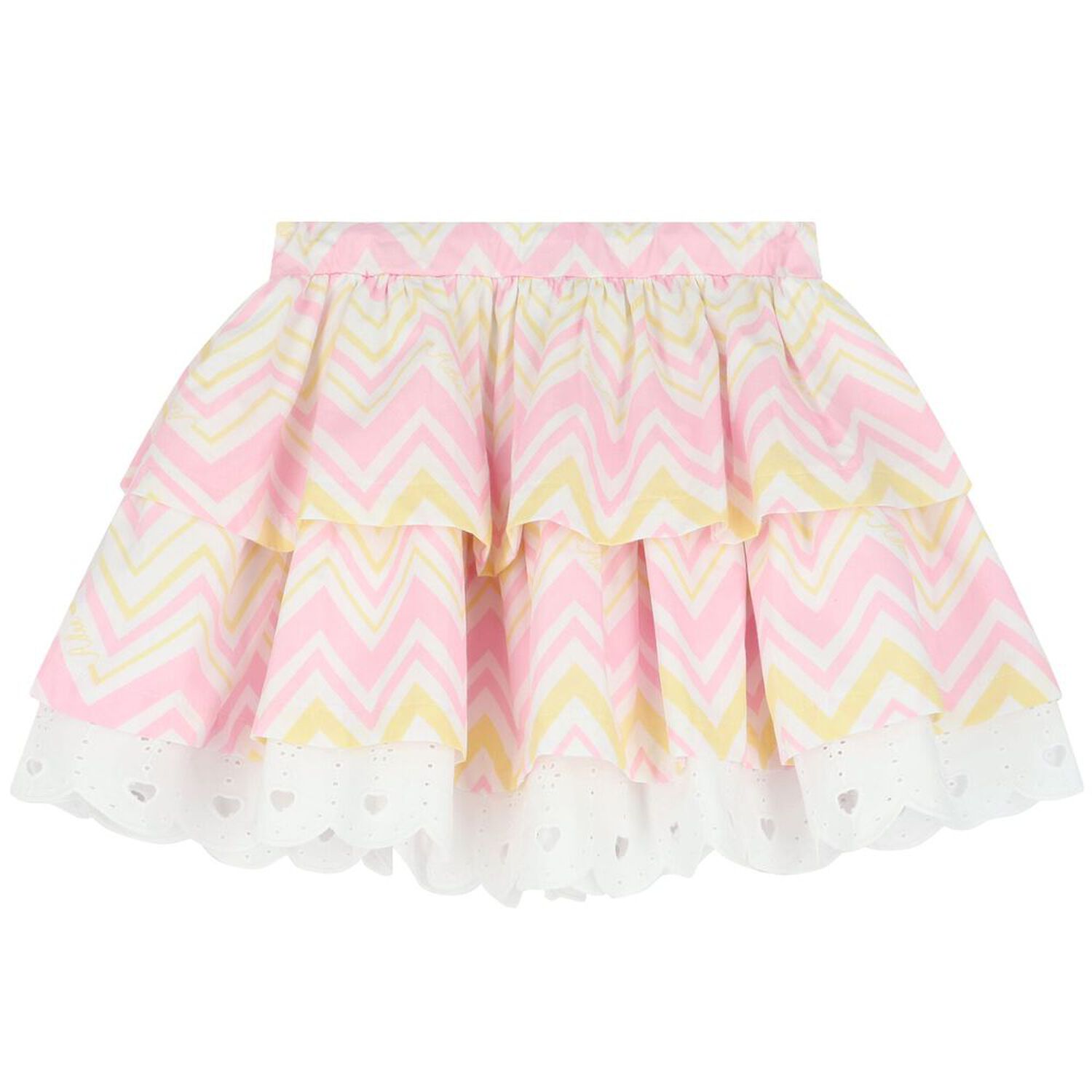 Girls Pink & White Heart Skirt Set, 1, hi-res