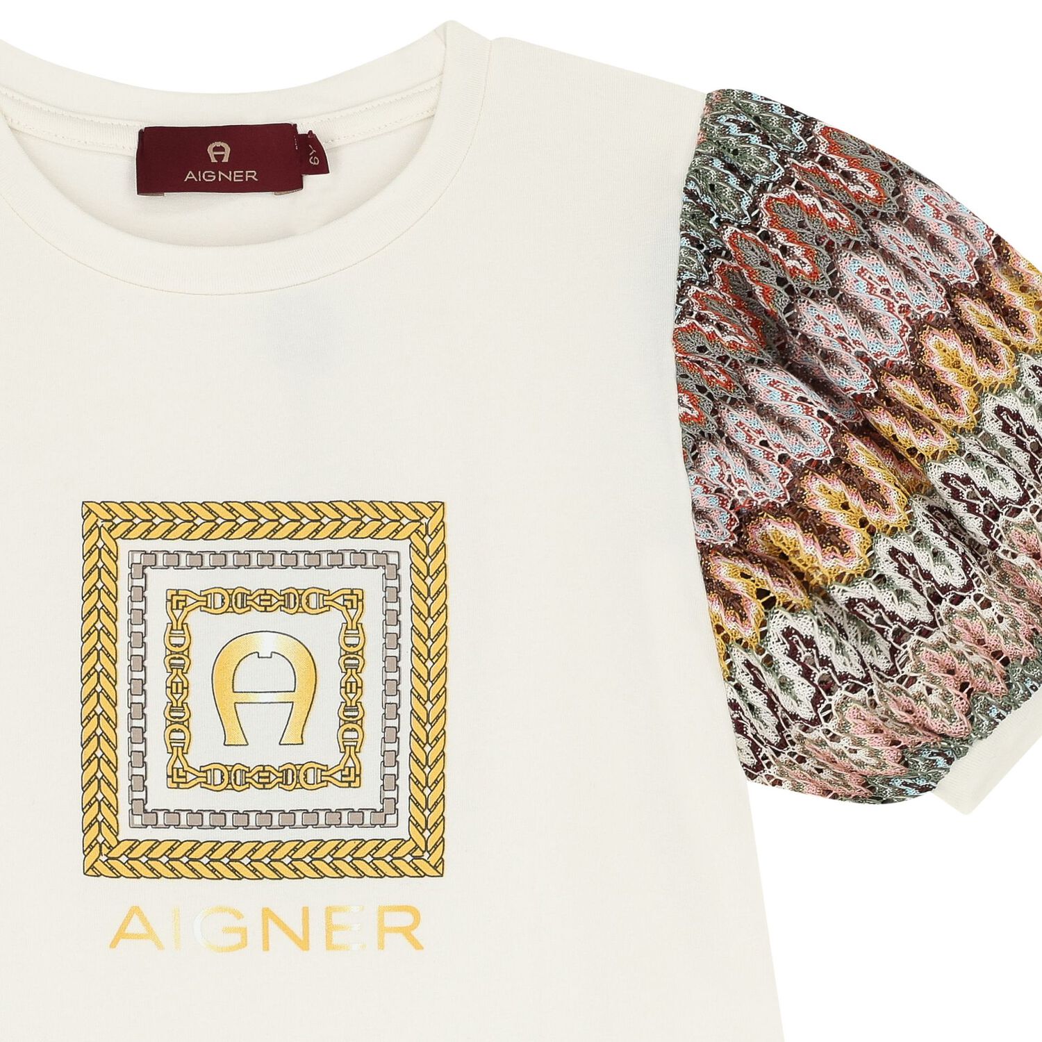 Girls Ivory Logo Dress, 1, hi-res