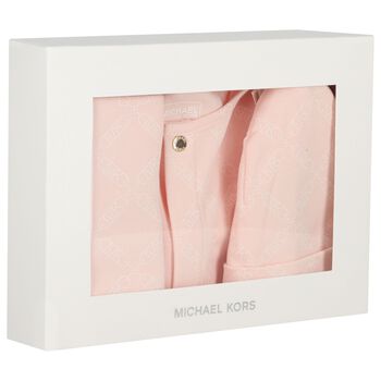Baby Girls Pink Logo Babygrow Gift Set