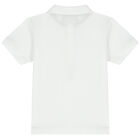 Younger Boys White Logo Polo Shirt, 2, hi-res