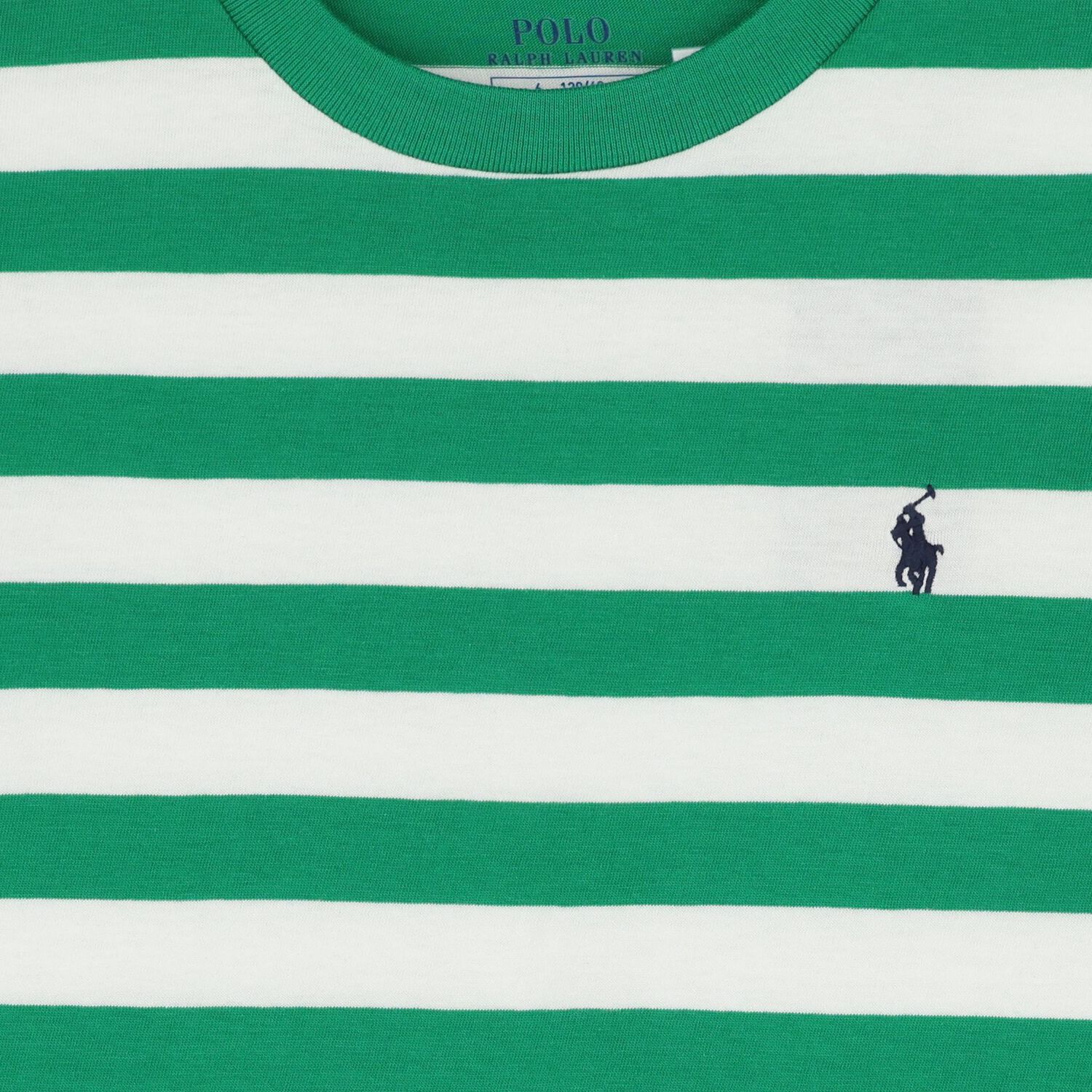 Boys White & Green Striped Logo T-Shirt, 1, hi-res