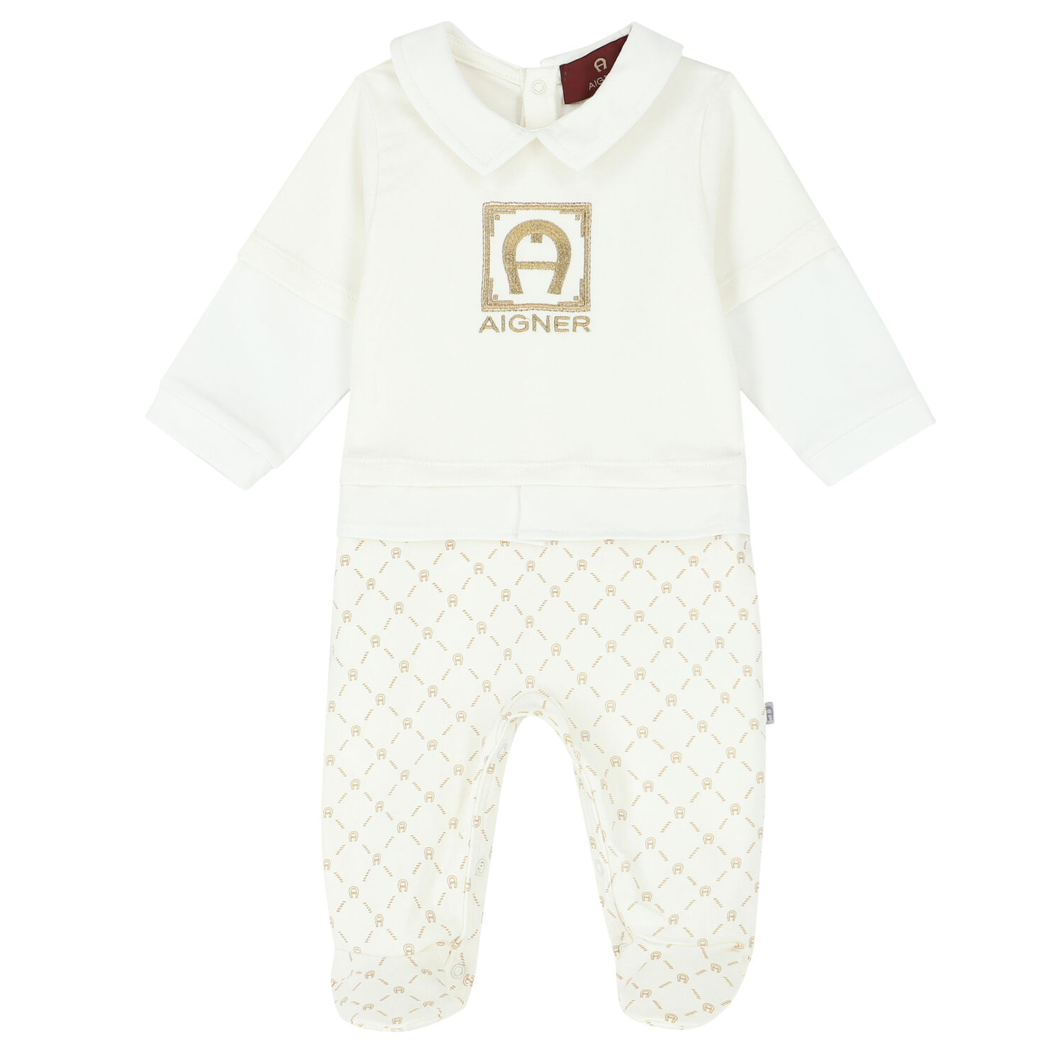 Ivory Logo Babygrow, 1, hi-res